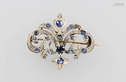 Brooch with sapphires, german approx. 1910s