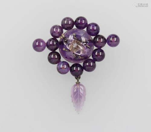 Brooch with amethyst, Idar-Oberstein 1880s