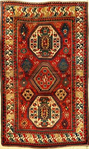 Tree-Medallion Kazak Rug,