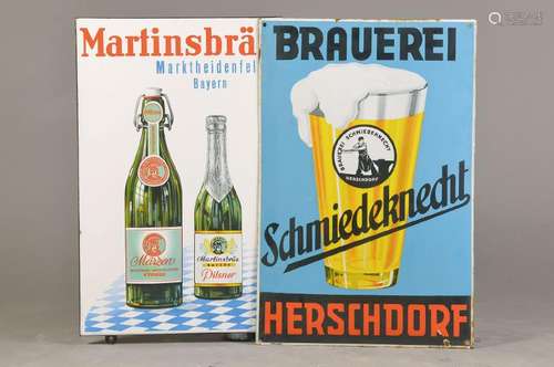 2 enamel billboards