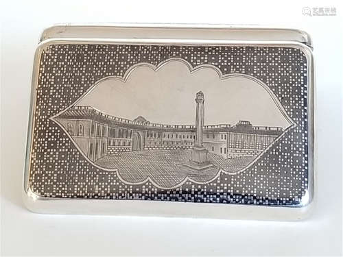 19C Russian Silver Niello Cigarette Case