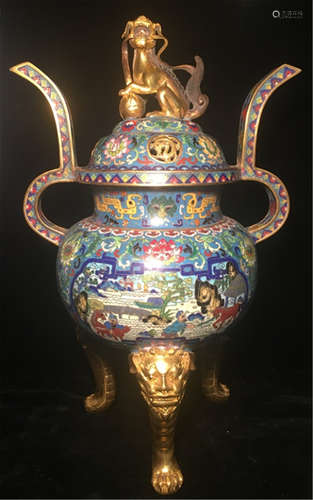 Chinese Cloisone Cover Censer