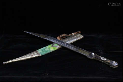 Persian Dagger With Silver Cover&Gold Inlaid