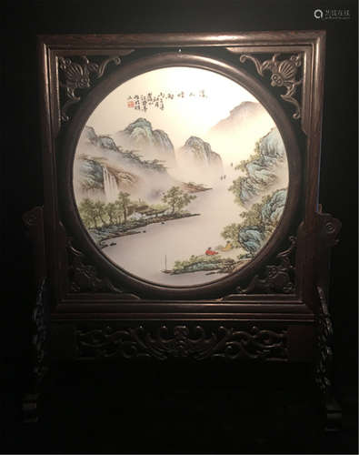 Chinese Blue and White Porcelain Plaque