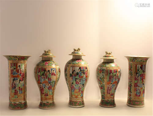 Set of Chinese Rose Medallion Vases