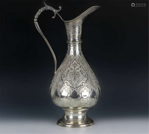 Persian Large Silver Pitcher