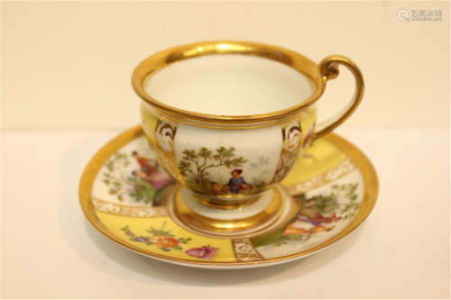 A set of Mession Porcelain Cup and Plate,Mark