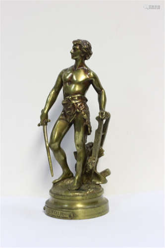 19th.C Bronze Buster w Sign 