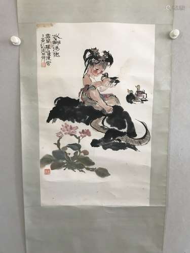 Chinese Ink Color Scroll Painting , Liu, Dawei