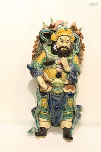 Chinese Lapiz Carved Standing Guanyin