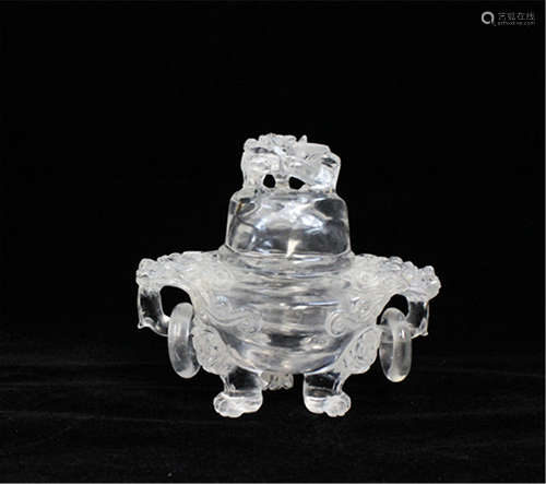 Chinese Rock Crystal Cover Censer