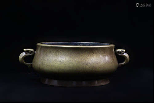 Heavy Chinese Gilt Bronze Censer