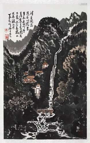 Chinese Ink Landscape Painting by Liu, BingSeng