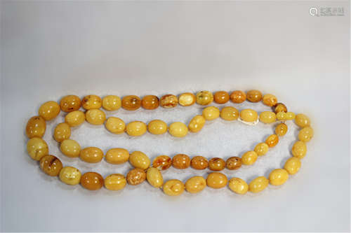 Chinese Amber Beads Chaozhu Necklace