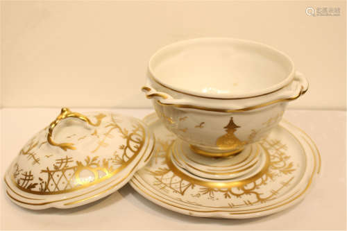 Set of French Porcelain Cup and Plate