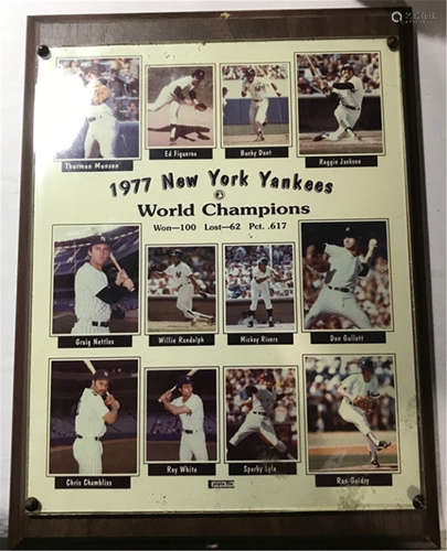 1977 New York Yankees World Champions Photo