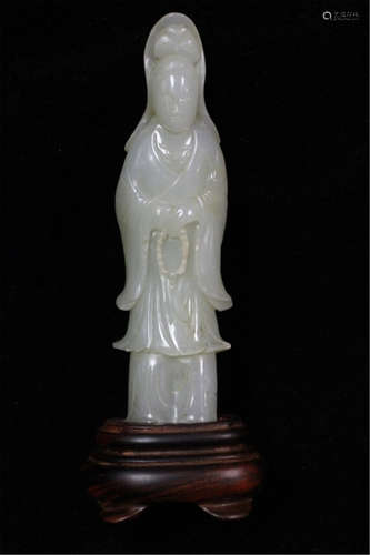 Chinese White Jade Carved Monkey Ride on Horse