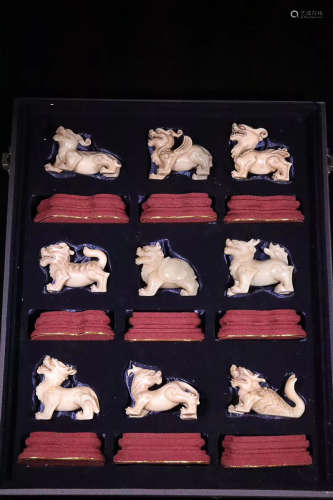 17-19TH CENTURY, A SET OF SHOUSHAN STONE STAMP ORNAMENTS, QING DYNASTY