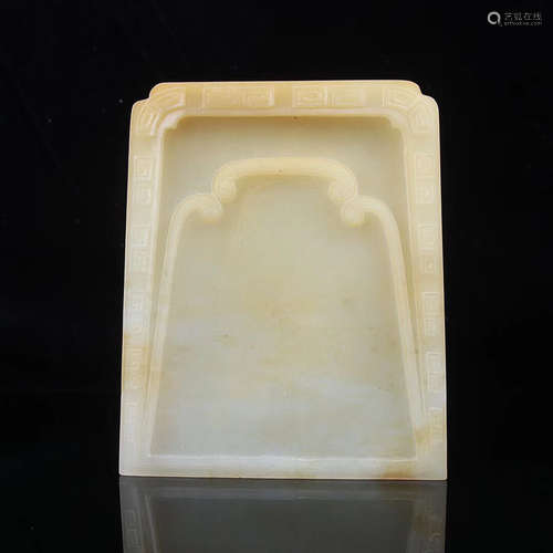 17-19TH CENTURY, A HETIAN JADE INKSTONE, QING DYNASTY