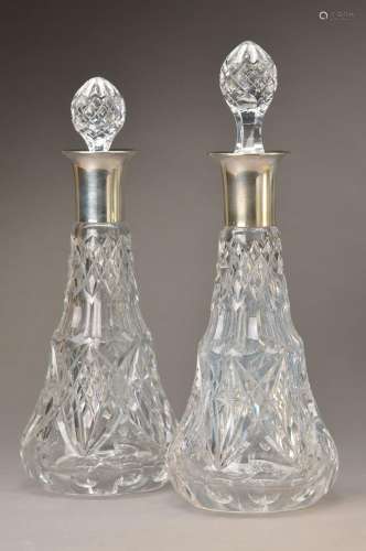 pair crystal carafes, WMF