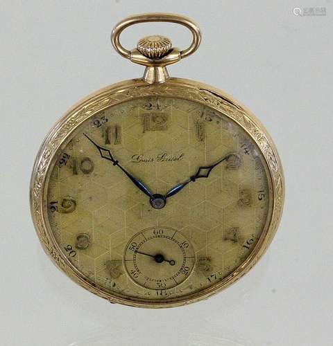 A MEN'S GOLD POCKET WATCH Louis Grisel