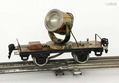 A MARKLIN SPOTLIGHT CAR 1930s, painted in