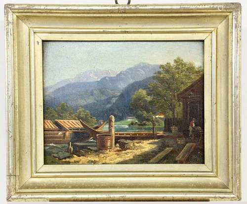 UNKNOWN ARTIST 19th century Alpine lake with