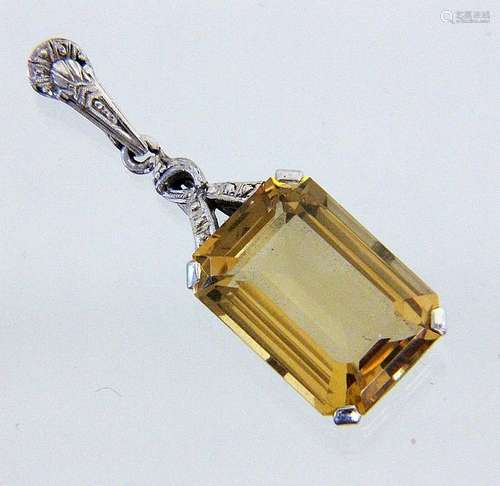 A CLIP / PENDANT silver with citrine. 3.5 cm