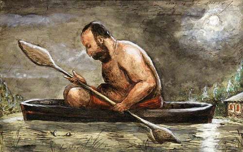 UNKNOWN ARTIST France, 1861 Man in a kayak