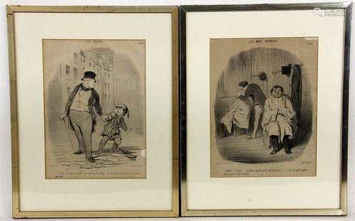 DAUMIER, HONORE Two lithographs from Chari Vari