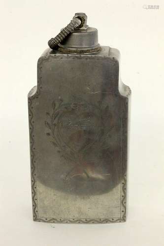 A PEWTER BOTTLE Rothenburg ob der Tauber, 19th