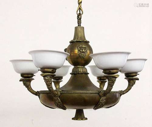 AN EMPIRE STYLE CHANDELIER ca. 1920 Bronze