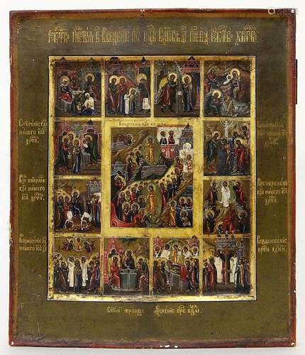 AN HOLY ICON Russia, end of 19th century Easter