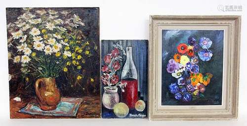 THREE OIL PAINTINGS WITH