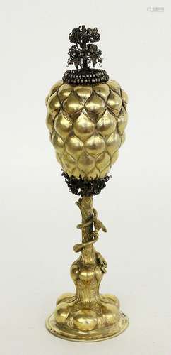 A PINEAPPLE CUP Germany, 19th century Silver