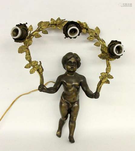 A WALL LIGHT WITH CHERUB France, 19th century