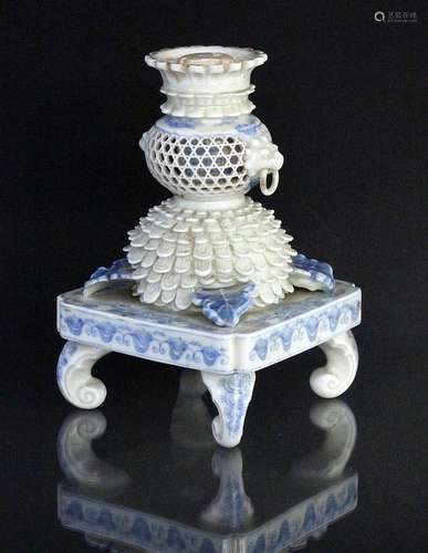 A FANCY PORCELAIN CANDLEHOLDER circa 1900