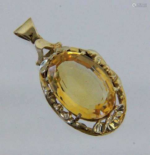 A PENDANT 585/000 yellow gold with citrine. 3.8
