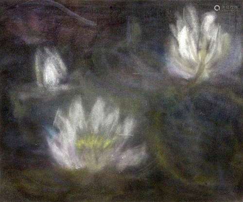 UNKNOWN ARTIST Water lilies. Pastel. 36.5 x 45