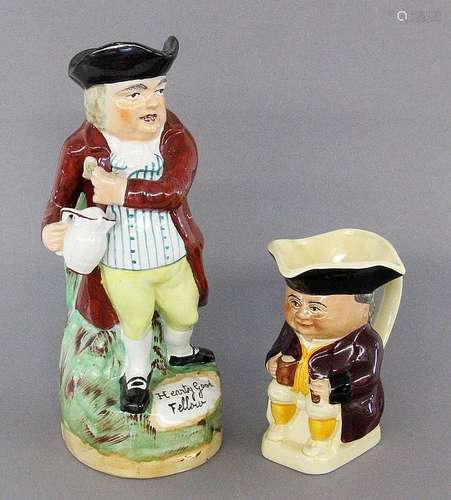 TWO ENGLISH FIGURE JUGS 20th century Toby N. 2 by