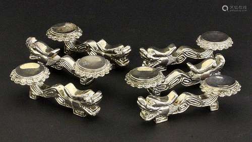 A SET OF SIX KNIFE RESTS Dragon shape