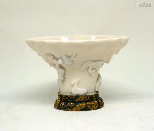 A Chinese Dehua Libation Cup, Ming Dynasty