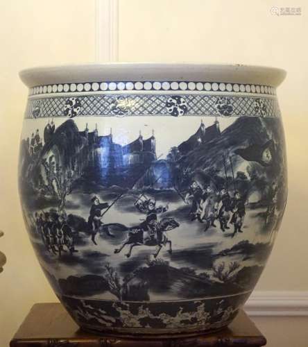 A Massive Chinese Blue and White Fish Bowl