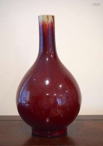 A Large Chinese Oxblood, Langyao, Bottle Vase