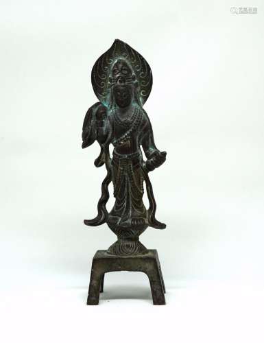A Tang Bronze Figure of Bodhisattva