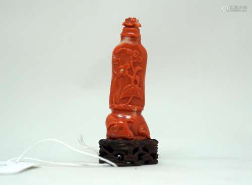 A Chinese Coral Snuff Bottle