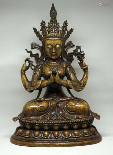 A Large Tibetan Bronze Figure of Shadakshari