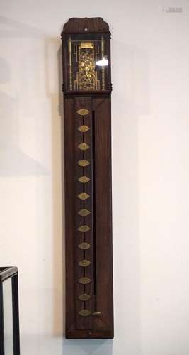 A Large Japanese Hardwood Striking Pillar Clock