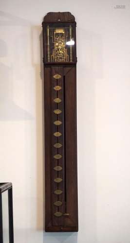 A Large Japanese Hardwood Striking Pillar Clock
