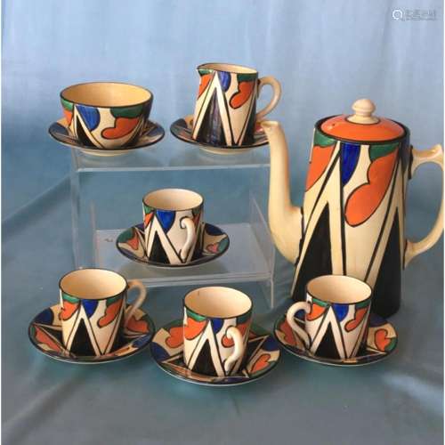 A Set Of Clarice Cliff Tea Set